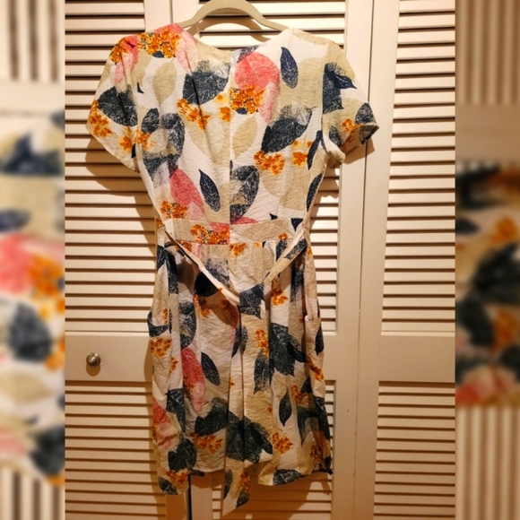 NWT SM WORDROBE Printed Leafs Dress 100 COTTON - Picture 7 of 16
